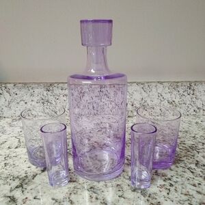 Anthropologie Decanter with Shot Glass and Old-Fashioned Glasses Set